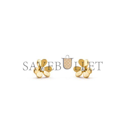 VAN CLEEF ARPELS FRIVOLE EARRINGS, MINI MODEL - YELLOW GOLD, DIAMOND  VCARP0J300