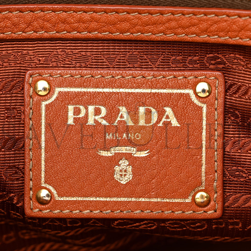 PRADA VITELLO DAINO SHOPPING SATCHEL RAME (37*22*15cm)