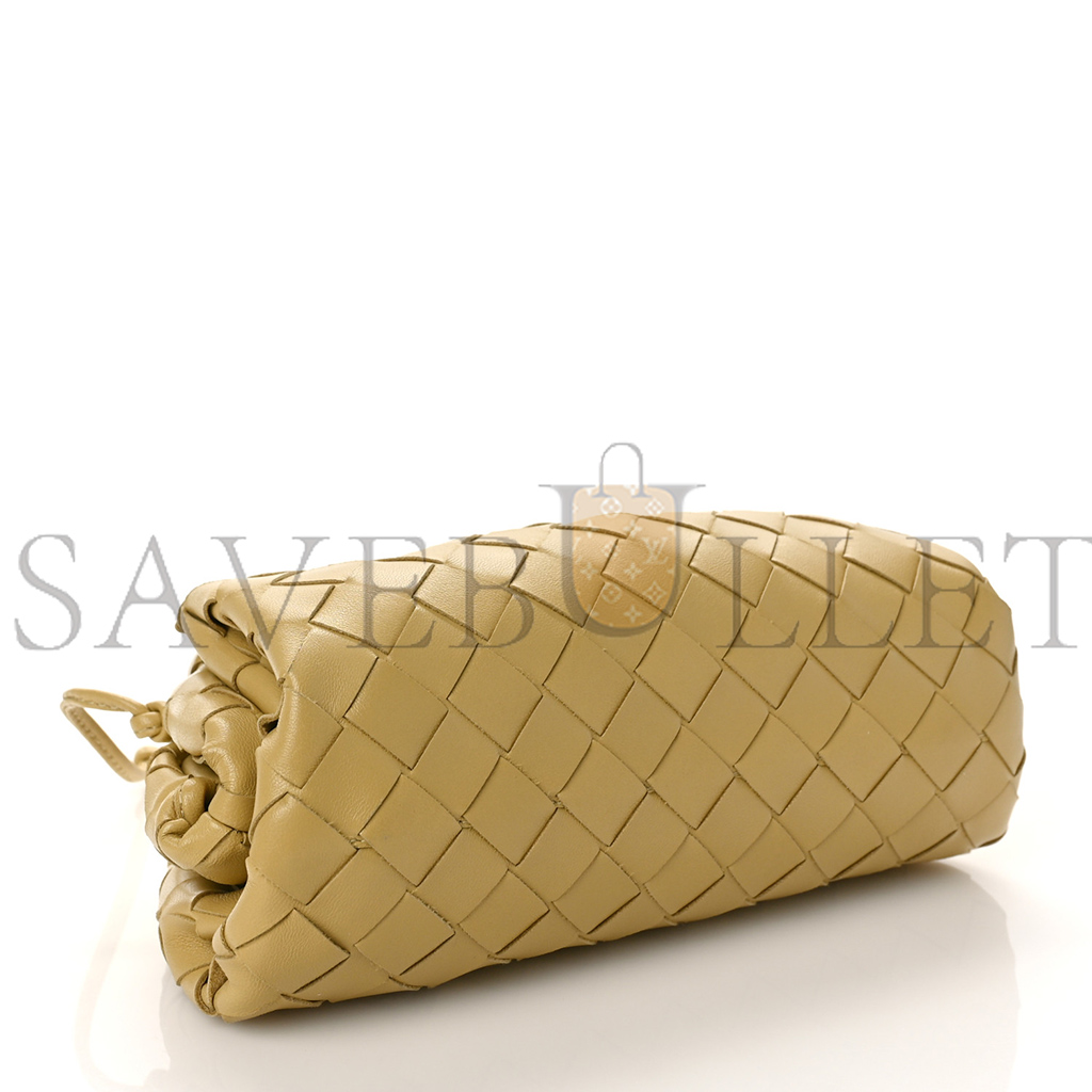 BOTTEGA VENETA NAPPA INTRECCIATO THE MINI POUCH TAPIOCA  (22*13*6cm)