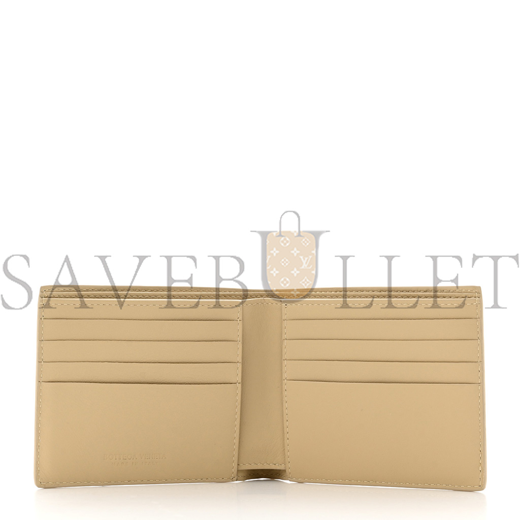 BOTTEGA VENETA NAPPA MAXI INTRECCIATO BI FOLD WALLET PORRIDGE (11*10*2cm)