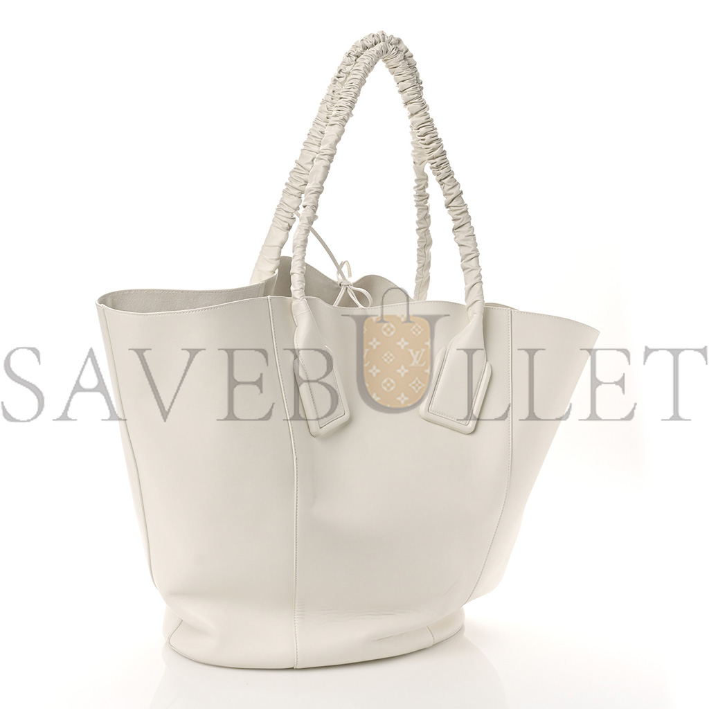 BOTTEGA VENETA FRENCH CALFSKIN LARGE BASKET TOTE WHITE  (44*37*22cm)