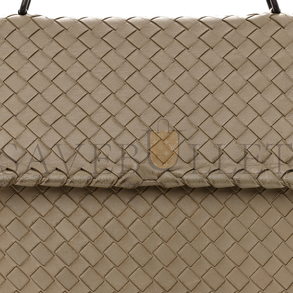 BOTTEGA VENETA NAPPA INTRECCIATO OLIMPIA SHOULDER BAG LIMESTONE  (28*19*10cm)