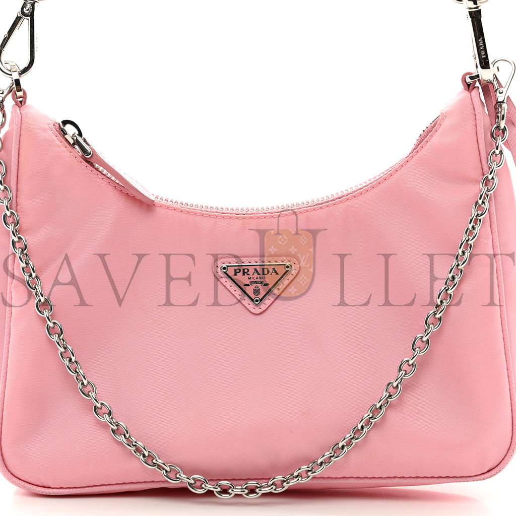 PRADA NYLON RE-EDITION 2005 SHOULDER BAG ROSA (22*17*6m)