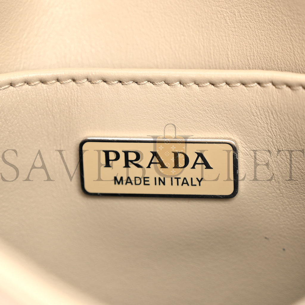 PRADA SPAZZOLATO CLEO FLAP SHOULDER BAG DESERTO (17*15*3cm)