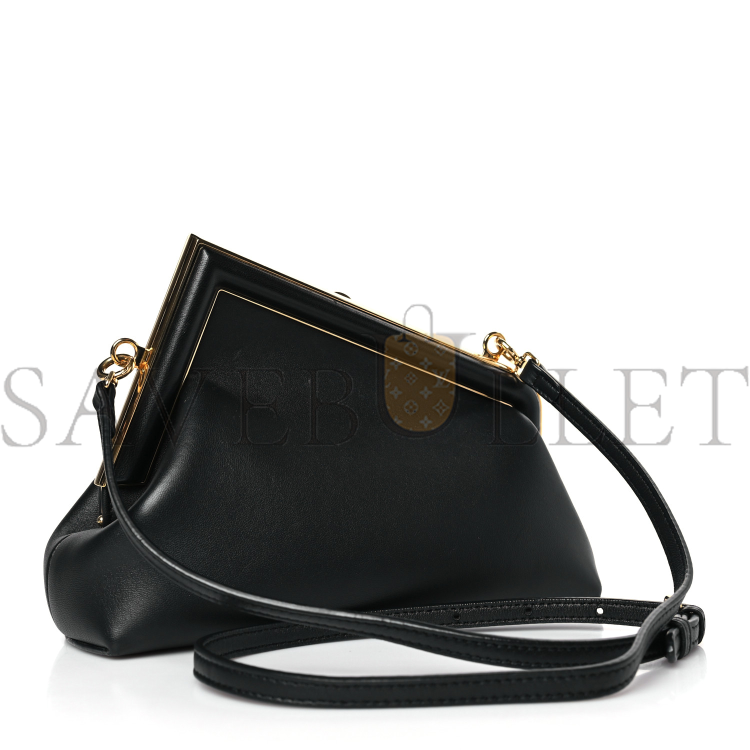 FENDI SHINY NAPPA SMALL FENDI FIRST BLACK (26*18*9.5cm)