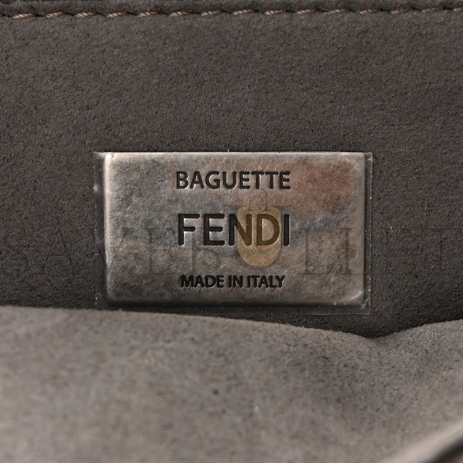 FENDI CHENILLE VITELLO SETA FF MIDI CHAIN BAGUETTE ANTHRACITE ASFALTO (22*13*6cm)