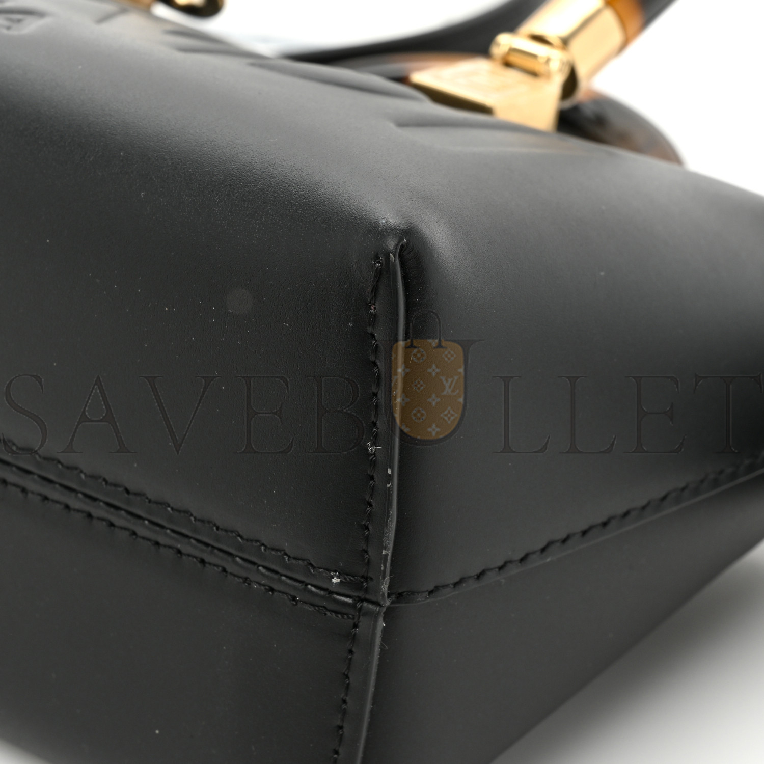 FENDI VITELLO KING PLEXIGLASS LOGO EMBOSSED MINI BY THE WAY TOP HANDLE BOSTON BAG BLACK (18*11*8cm)