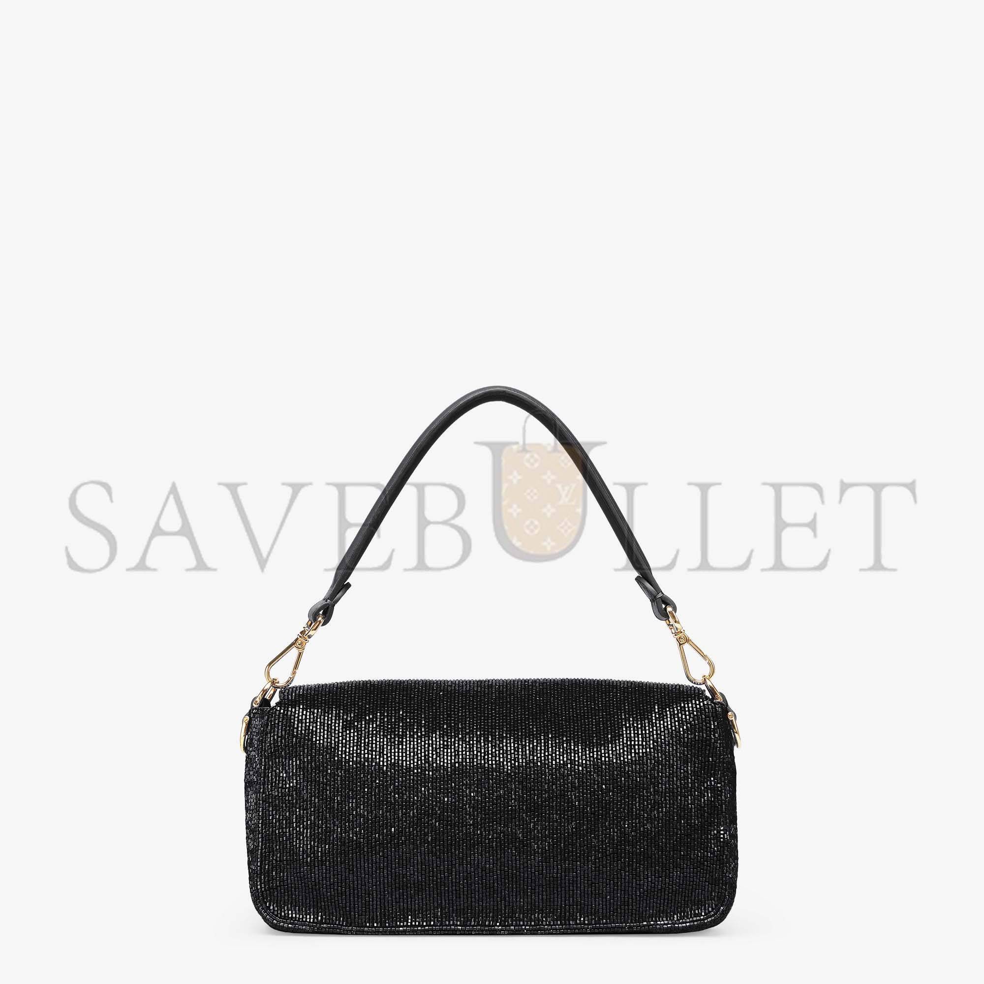 FENDI BAGUETTE - RE-EDITION BAG IN BLACK BEADS 8BR600AM2LF0KUR (27*15*6cm)