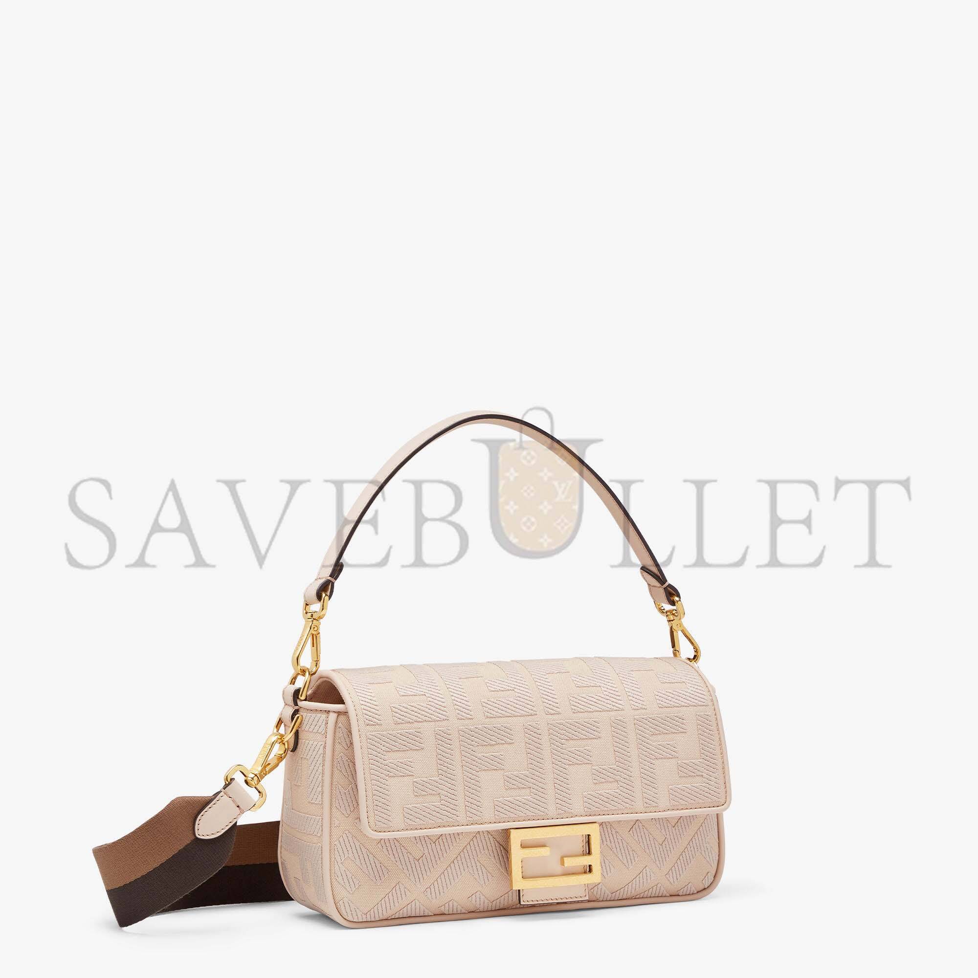 FENDI BAGUETTE - PINK FF CANVAS BAG 8BR600AC9OF1F7L (27*15*6cm)