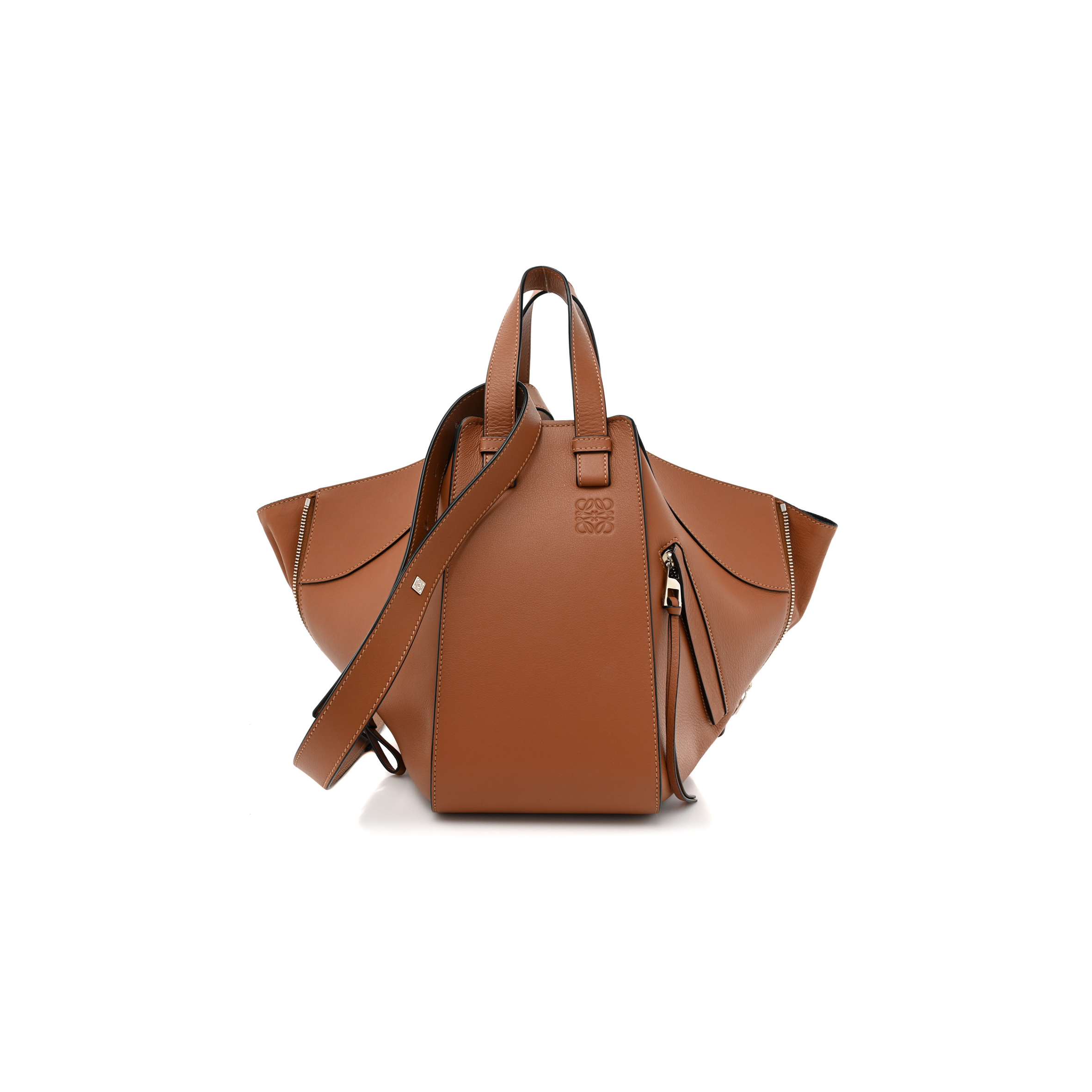 LOEWE CALFSKIN SMALL HAMMOCK SHOULDER BAG TAN (30*25*13.5cm)