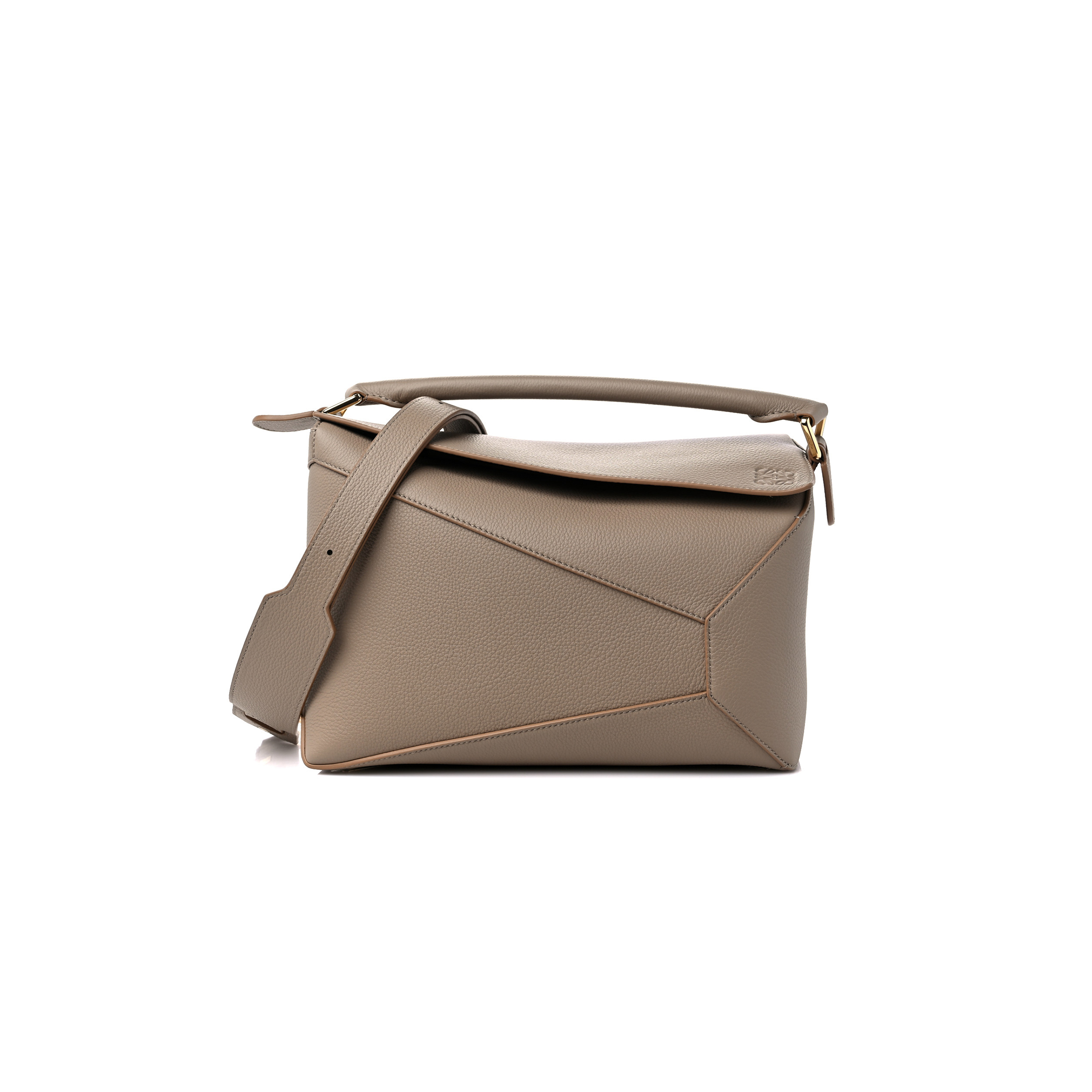 LOEWE GRAINED CALFSKIN SMALL PUZZLE EDGE BAG SAND (24*16.5*10.5cm)