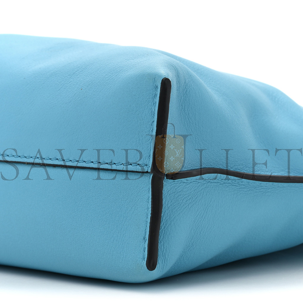 LOEWE CALFSKIN MINI FLAMENCO KNOT BAG CYAN (22*18*7cm)