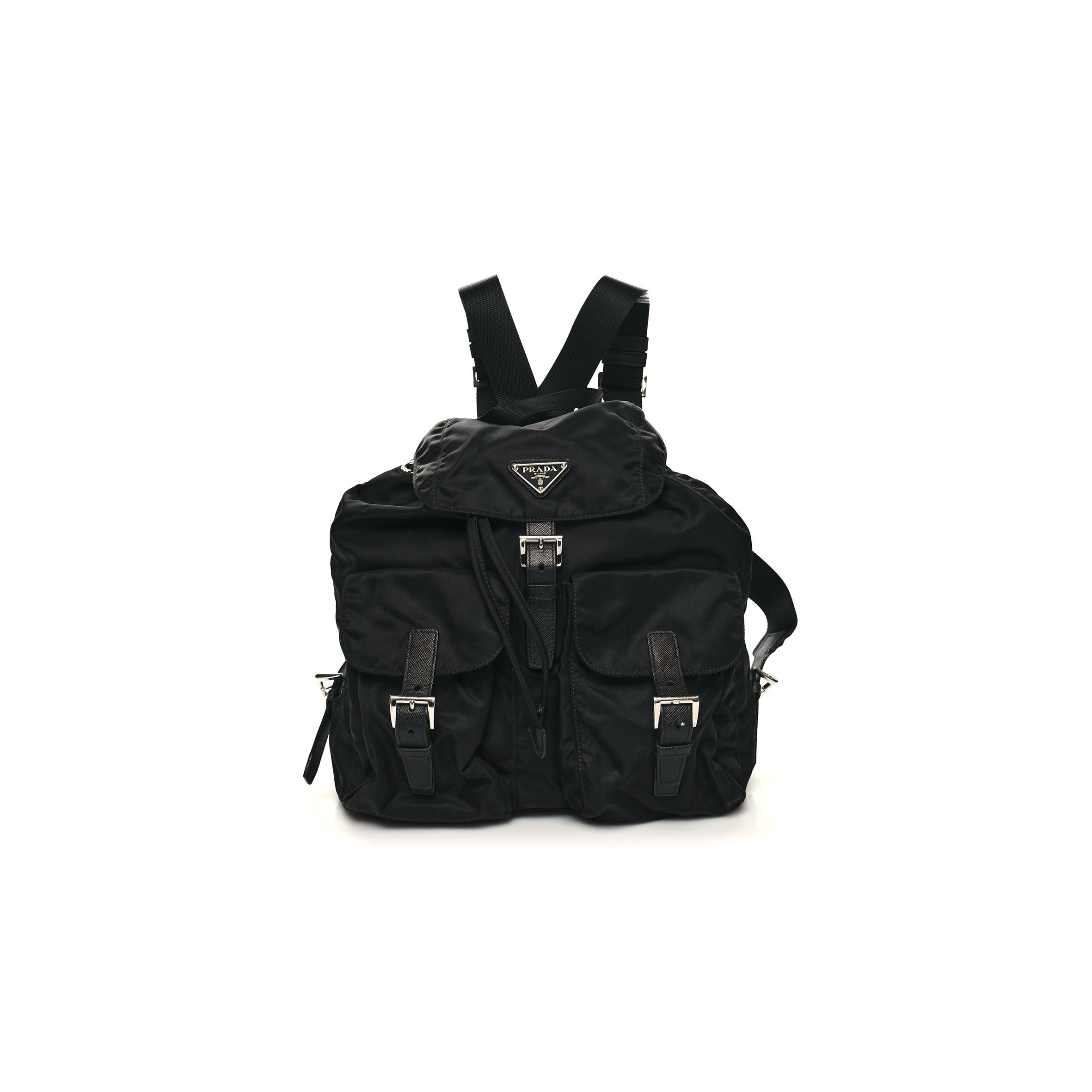 PRADA TESSUTO NYLON SAFFIANO MEDIUM BACKPACK BLACK (33*29*15cm)