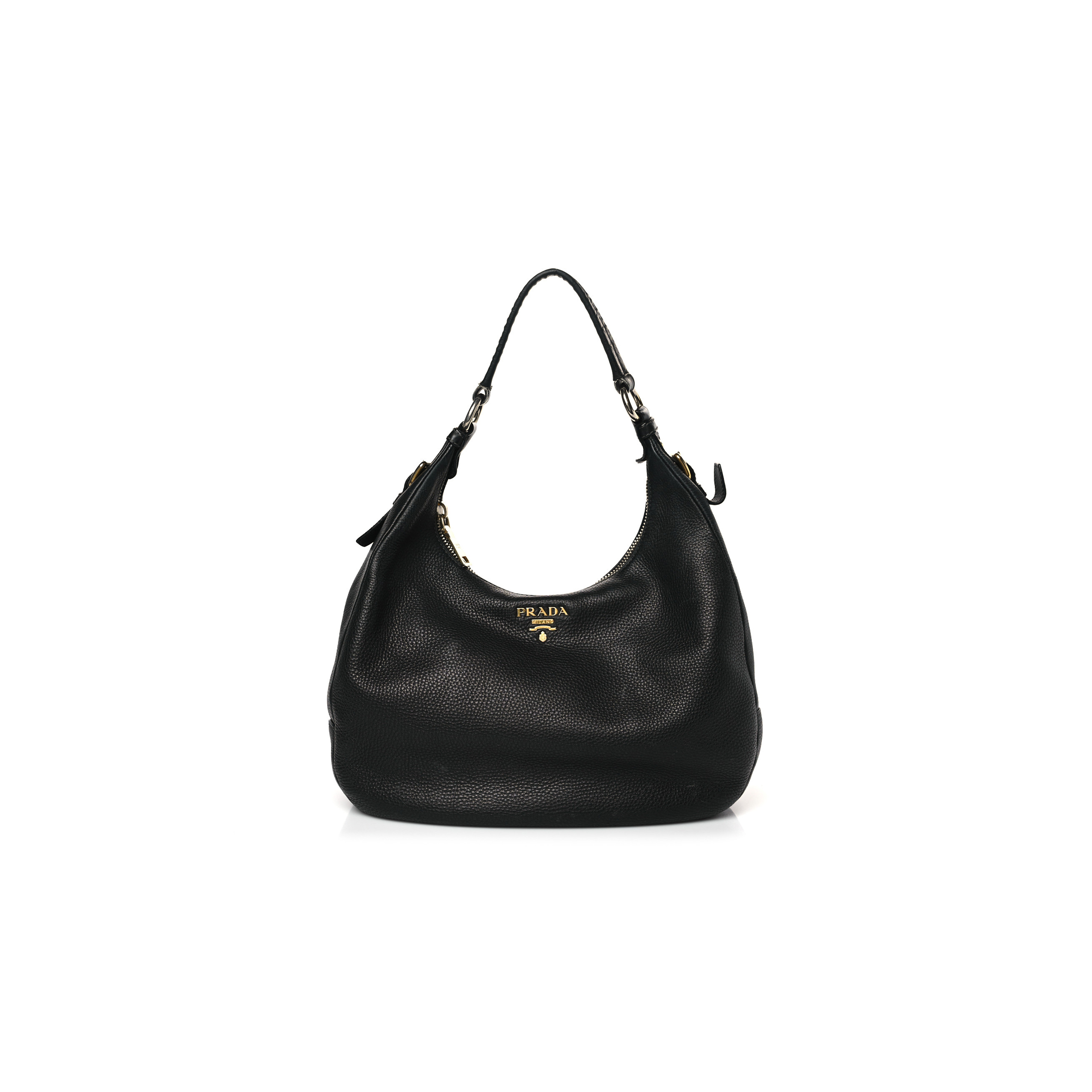 PRADA VITELLO DAINO HOBO BLACK (36*30*15cm)