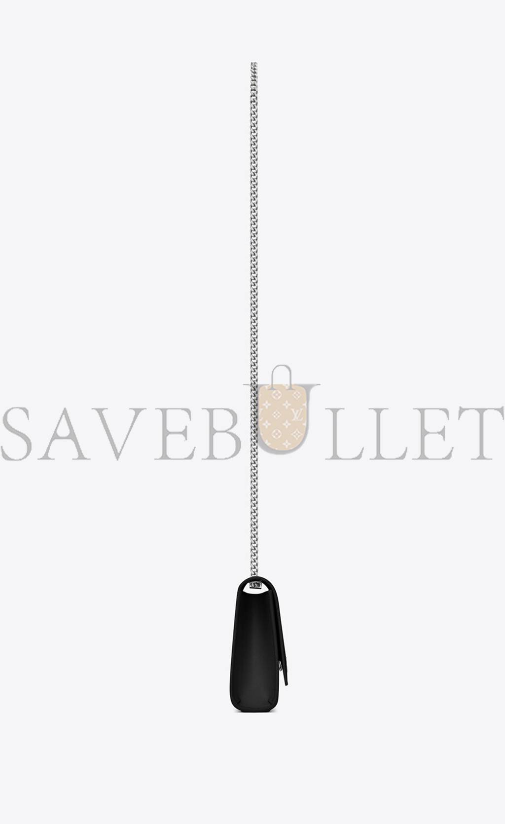 YSL KATE SMALL CHAIN BAG IN GRAIN DE POUDRE EMBOSSED LEATHER 469390BOW0N1000 (20*12.5*5cm)