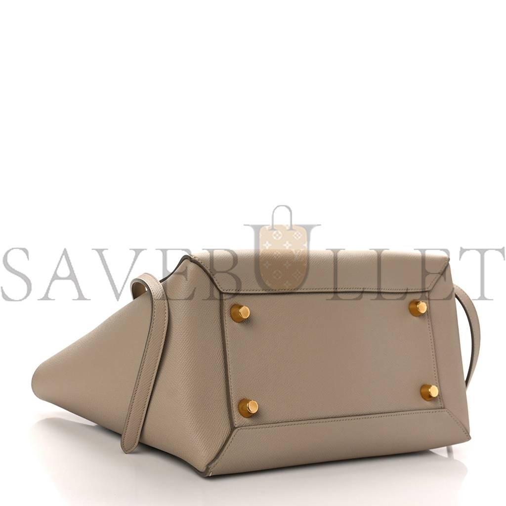 CELINE GRAINED CALFSKIN MINI BELT BAG DUNE (30*22*17cm)