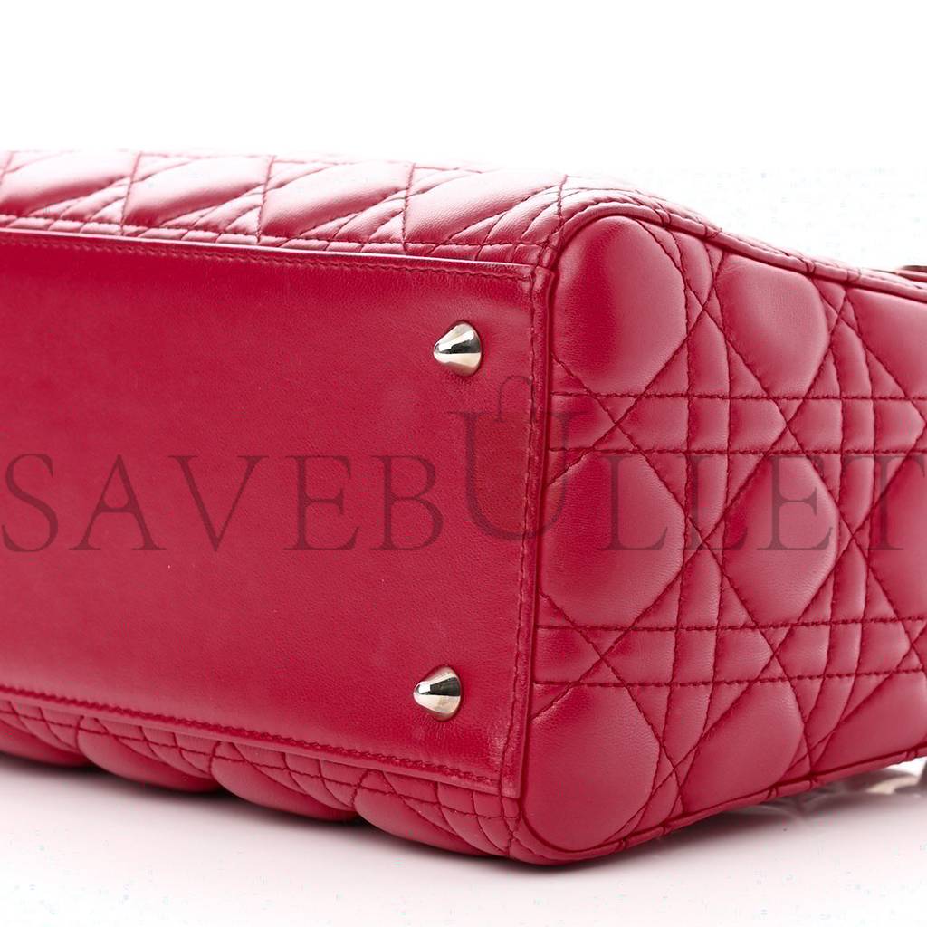 DIOR LAMBSKIN CANNAGE MEDIUM LADY DIOR FUCHSIA (23*20*12.1cm)