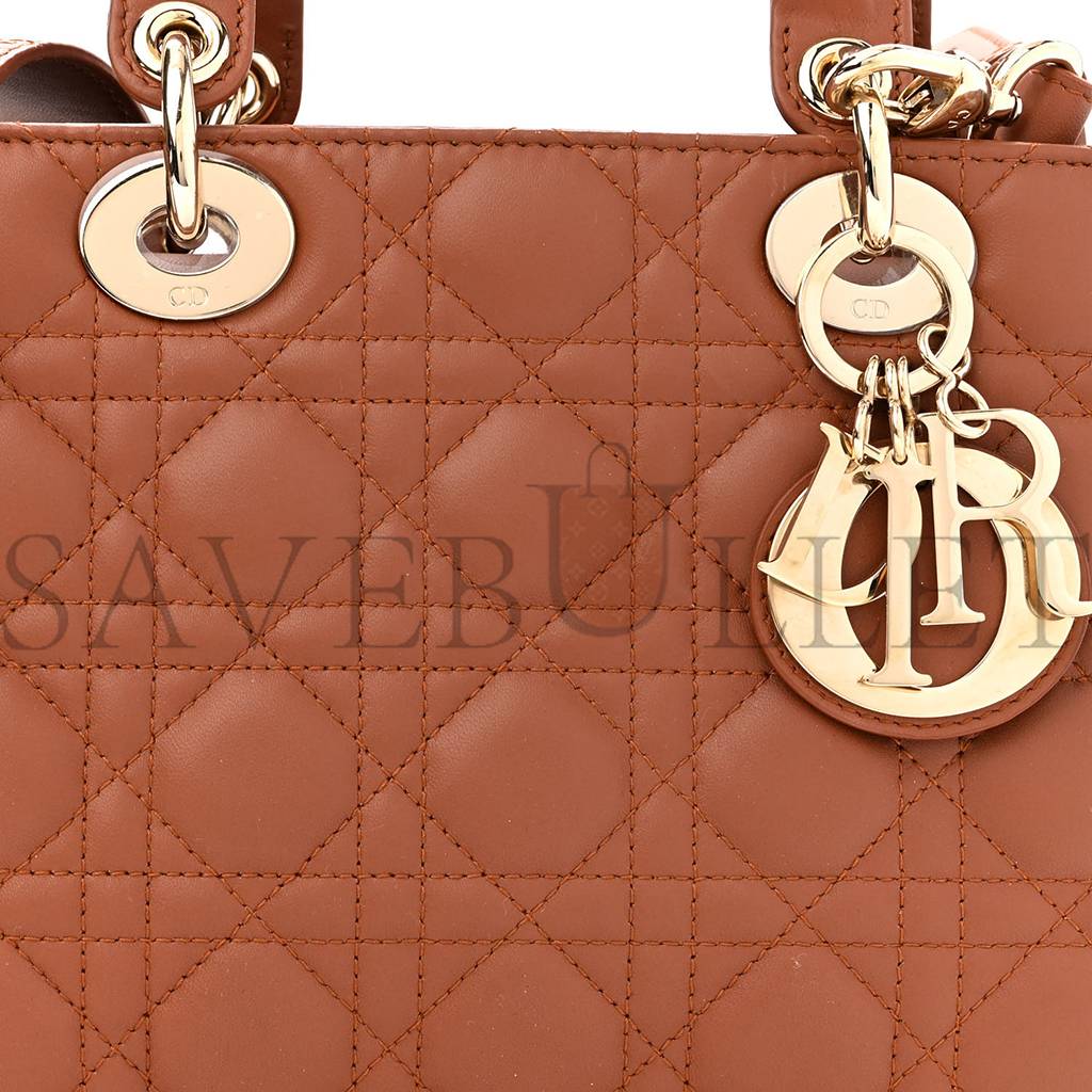 DIOR CALFSKIN CANNAGE SMALL MY ABCDIOR LADY DIOR TAN (20*18*6.4cm)