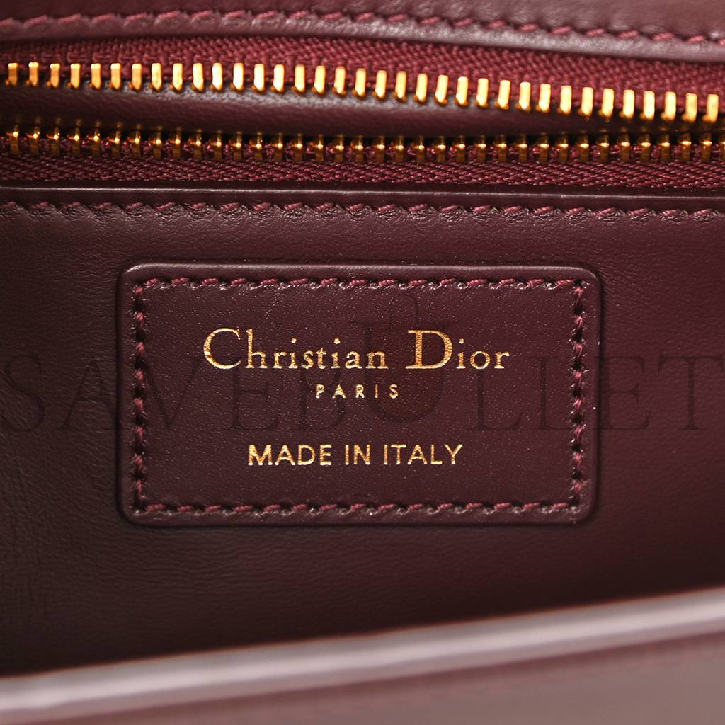 DIOR SMOOTH CALFSKIN 30 MONTAIGNE FLAP BAG BURGUNDY (23*17*5.1cm)