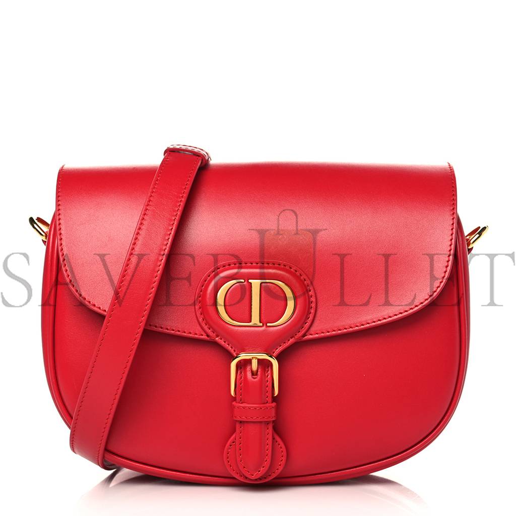 DIOR BOX CALFSKIN MEDIUM BOBBY FLAP RASPBERRY (22*17*7cm)