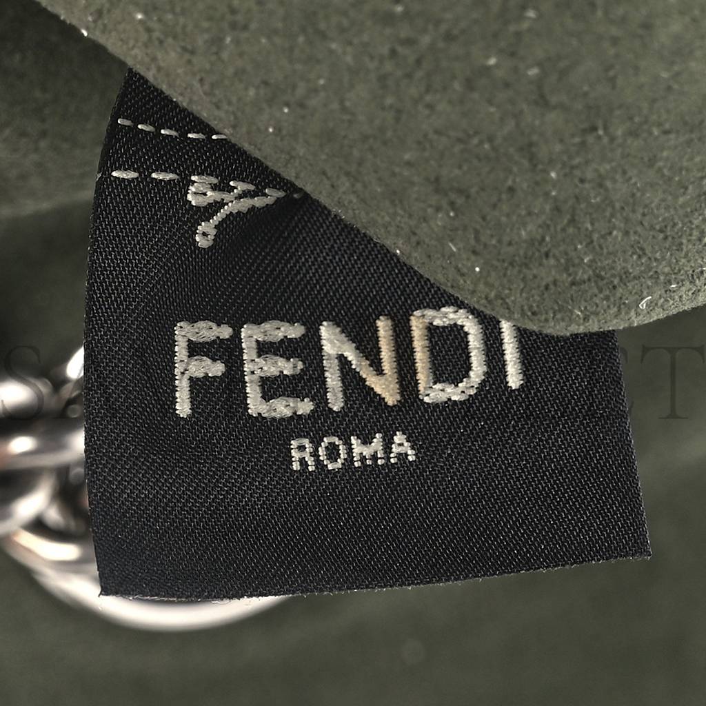 FENDI TECHNICAL FABRIC FF MIDI CHAIN BAGUETTE OLIVA (23*13*6cm)